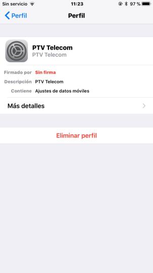 Paso 1: Eliminar perfil